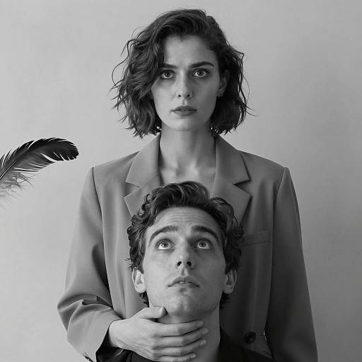 Intense Black and White Portrait of Two