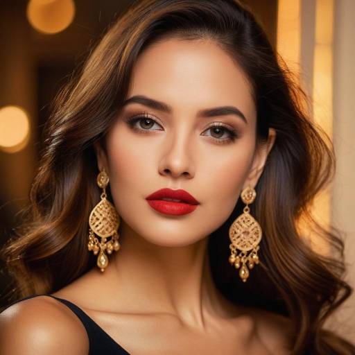 Glamorous Woman with Gold Earrings