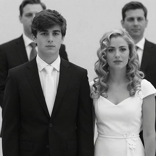 Elegant Black-and-White Couple Portrait