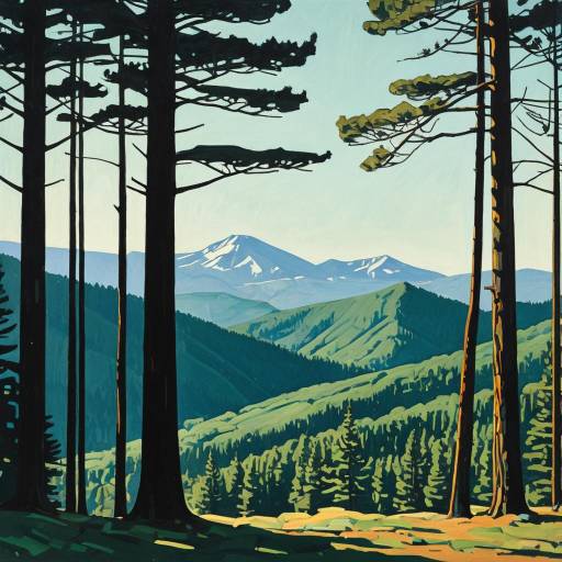 Mountain Forest Landscape Painting