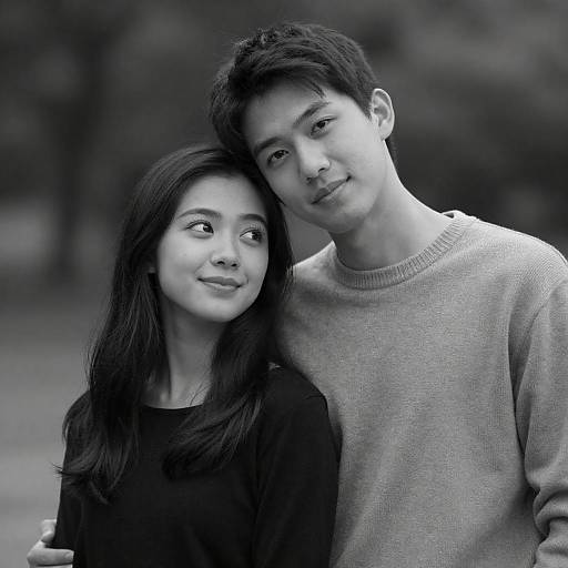 Soft-Focus Black-and-White Intimate Couple Portrait