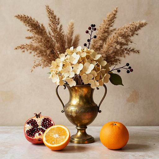 Antique Brass Urn Still Life