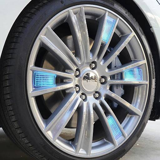 Futuristic Transparent Wheel with Holographics