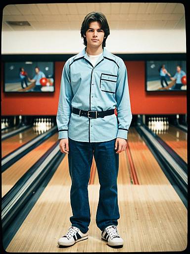 Realistic Male in Bowling Shirt Costume