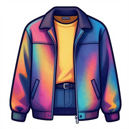 Colorful Gradient Jacket and T-Shirt Illustration