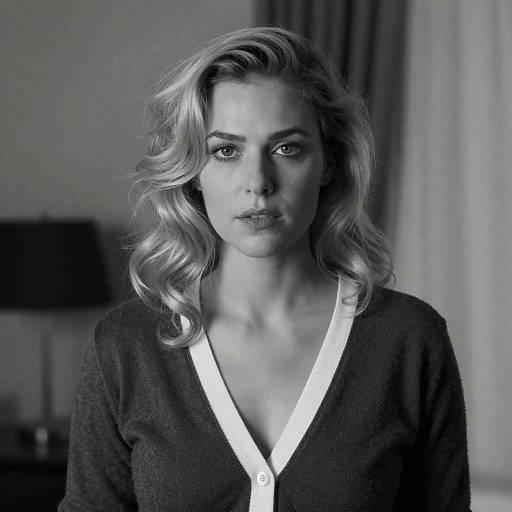 Striking Black-and-White Portrait of Woman