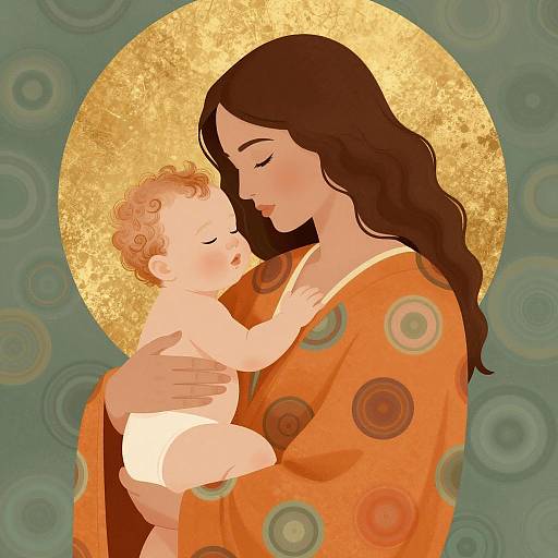 Mother and Child in Serene Embrace