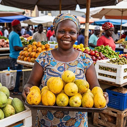 Smiling Woman at Banjul Market