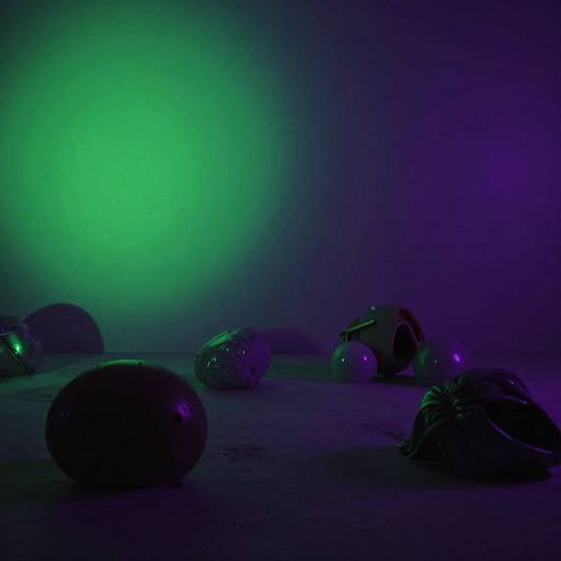 Surreal Neon Dreamscape with Eerie Shadows