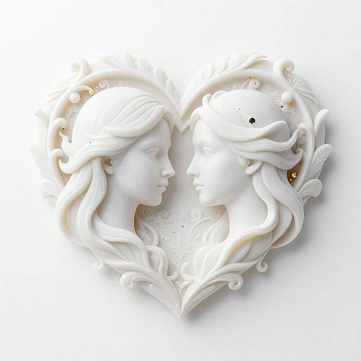 Surreal Heart-Shaped Dual Faces