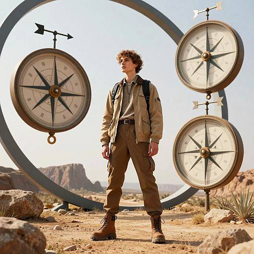 Surreal Explorer Fashion Landscape