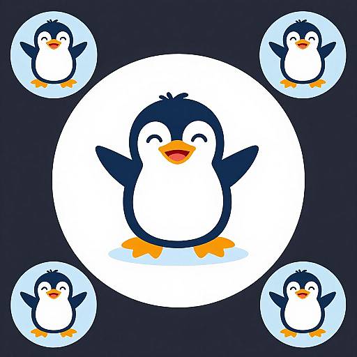Joyful Penguin Chick Logo Design
