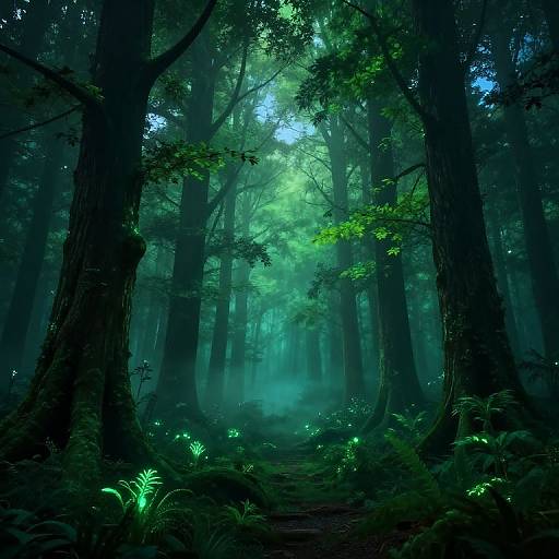 Mystical Emerald Forest Landscape
