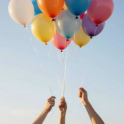 Hands Holding Vibrant Dream Balloons