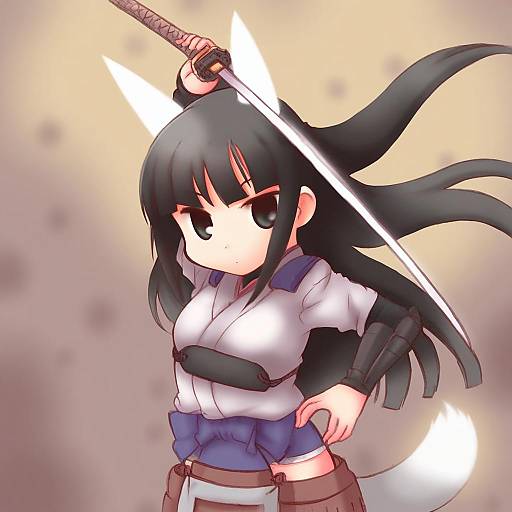 Illustration of Anabuki tomoko, world witches series in the style of Kanon (kurogane knights)