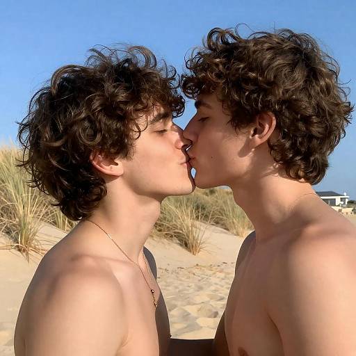 Passionate Kiss on Sandy Dune