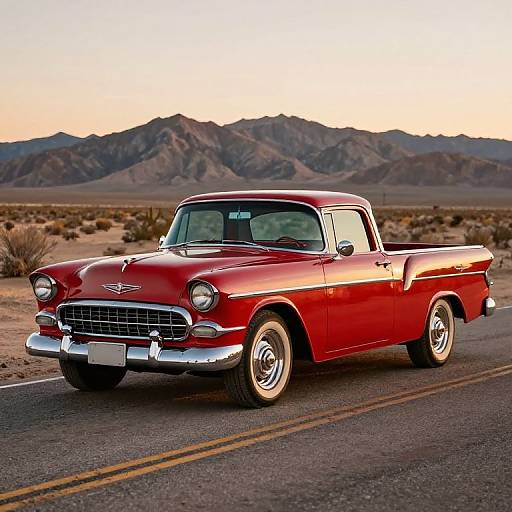 1955 El Camino Sunset Desert Scene