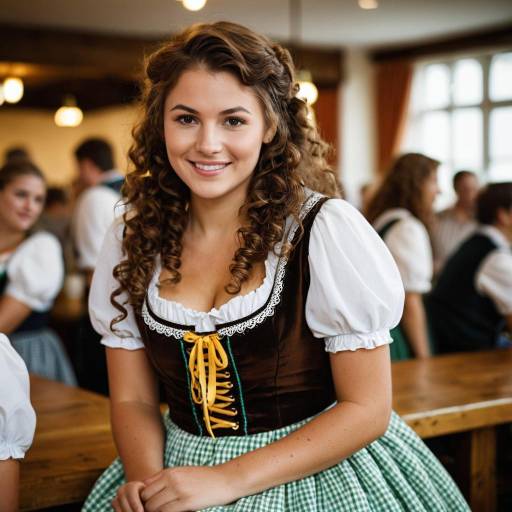 Charming Girl in Traditional Oktoberfest Costume