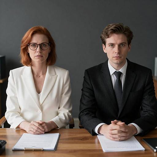 Business Partnership at a Wooden Desk