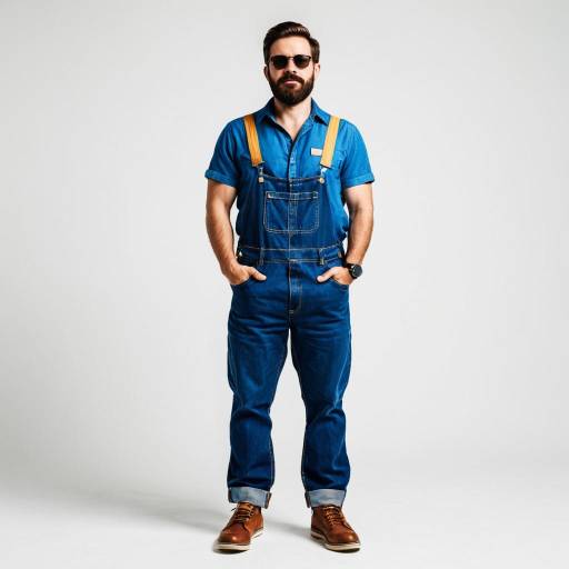Stylish Male in Overalls Fashion