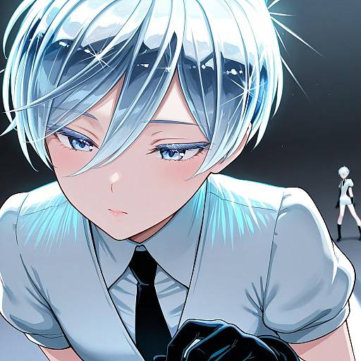 Illustration of Antarcticite, houseki no kuni in the style of Aomushi (mushamusha)