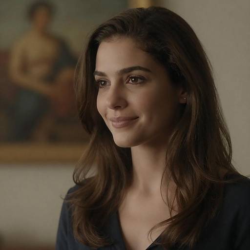 Introspective Woman in Warm Indoor Lighting