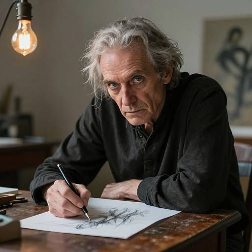 Portrait of Intense Reclusive Artist