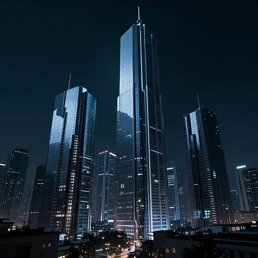 Cyberpunk Futuristic Obsidian Towers