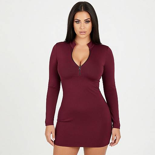 Woman in Maroon Bodycon Dress
