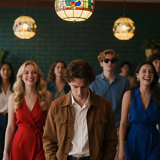 Vibrant Gathering in Colorful Room