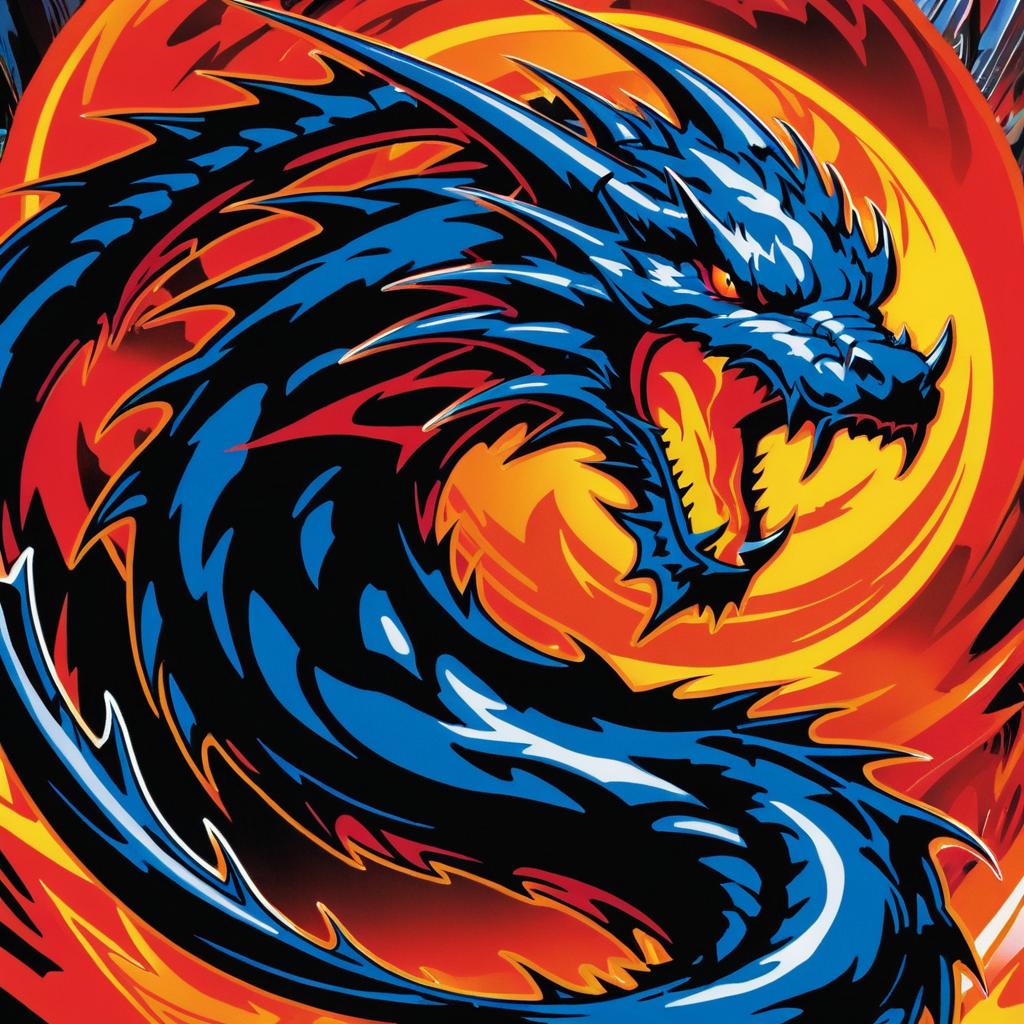 Dynamic Comic Dragon Sticker Design