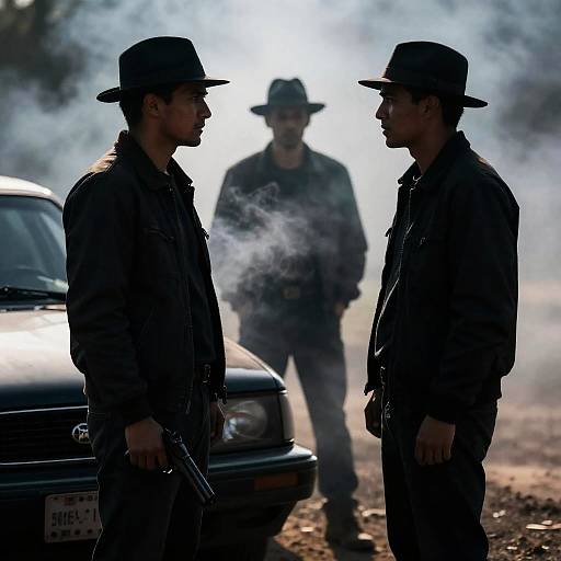 Mysterious Men in Fedoras and Smoke