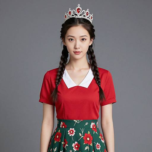 Braided Female Model with Crown