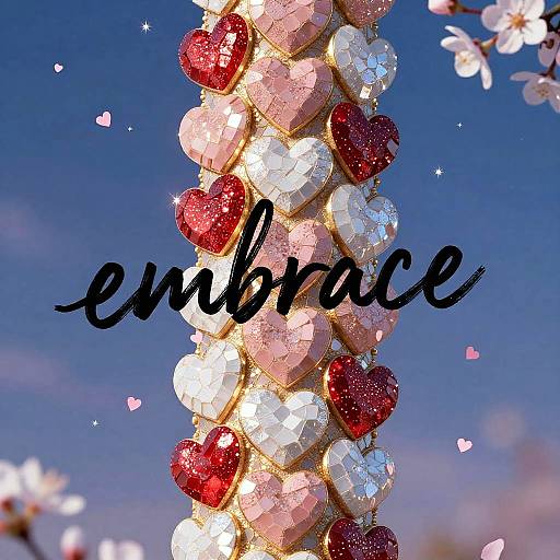 Gilded Mosaic of Glitter Hearts