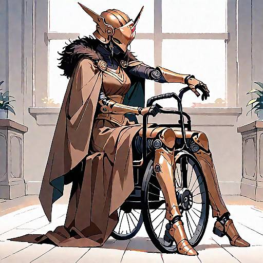 Armored Girl in Wheelchair Crying