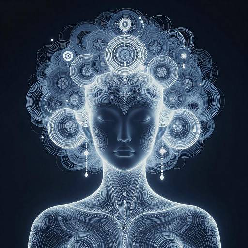 Surreal Blue Digital Female Portrait