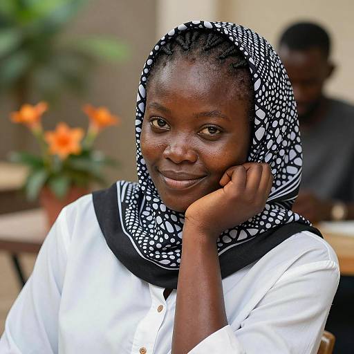 Smiling African Woman in Vibrant Nature