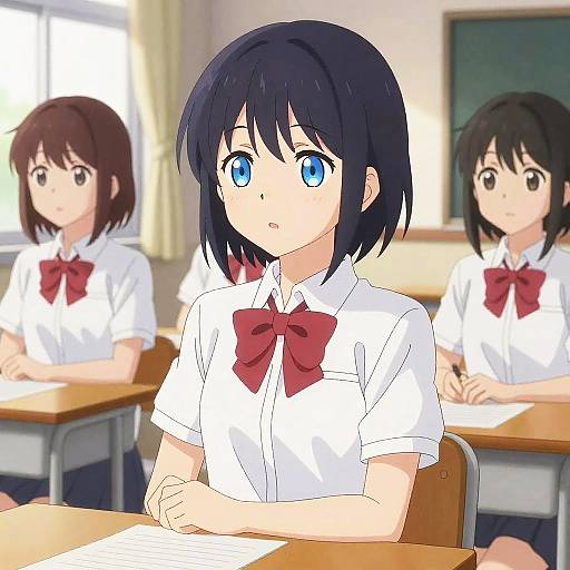 Blue Eyed Anime School Characters