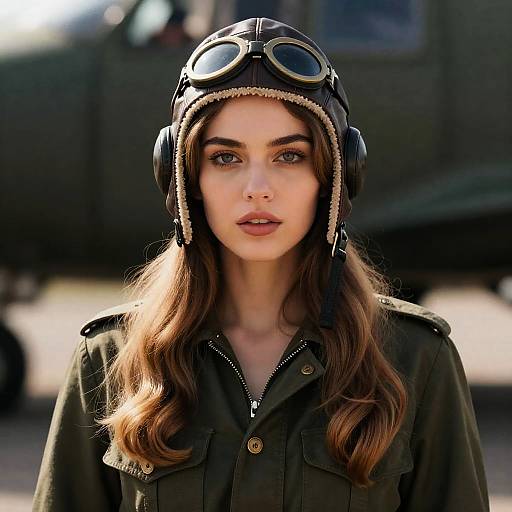 Vintage Female Aviator Portrait