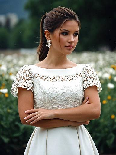 Elegant Woman in White Dress