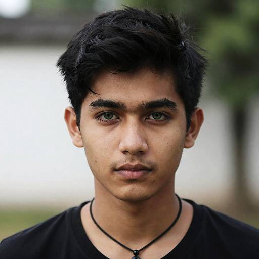 Young Man with Intense Gaze Portrait