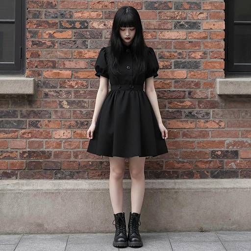 Gothic Woman in Urban Setting