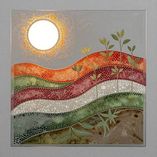 Art Nouveau Glass Etching Landscape