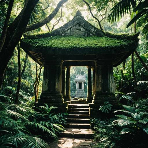 Mysterious Jungle Canopy with Temple