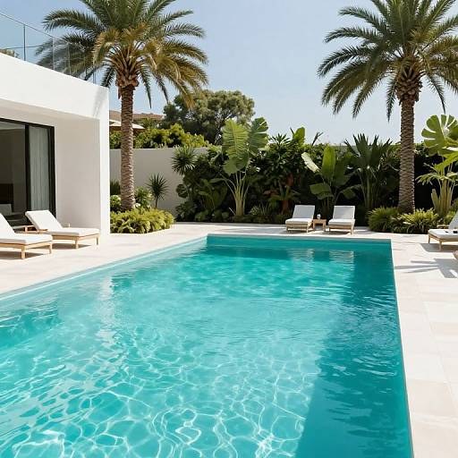 Modern Minimalist Turquoise Pool Design