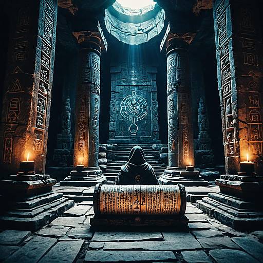 Ancient Oracle in Mystical Mountain Temple