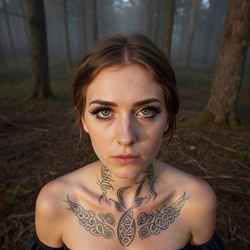Mystical Slavic Woman in Forest