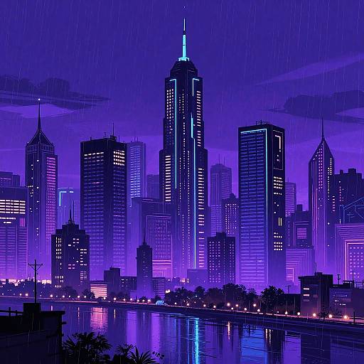Futuristic Cyberpunk Cityscape Art