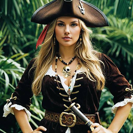 Woman in Pirate Caribbean Costume