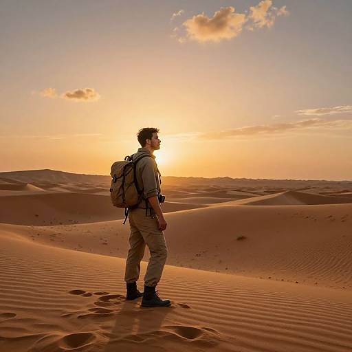 Explorer Gaber in Desert Wasteland